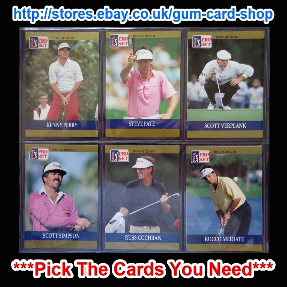 PRO SET GOLFERS 1990 PGA TOUR (VG) *PICK THE CARDS YOU WANT*