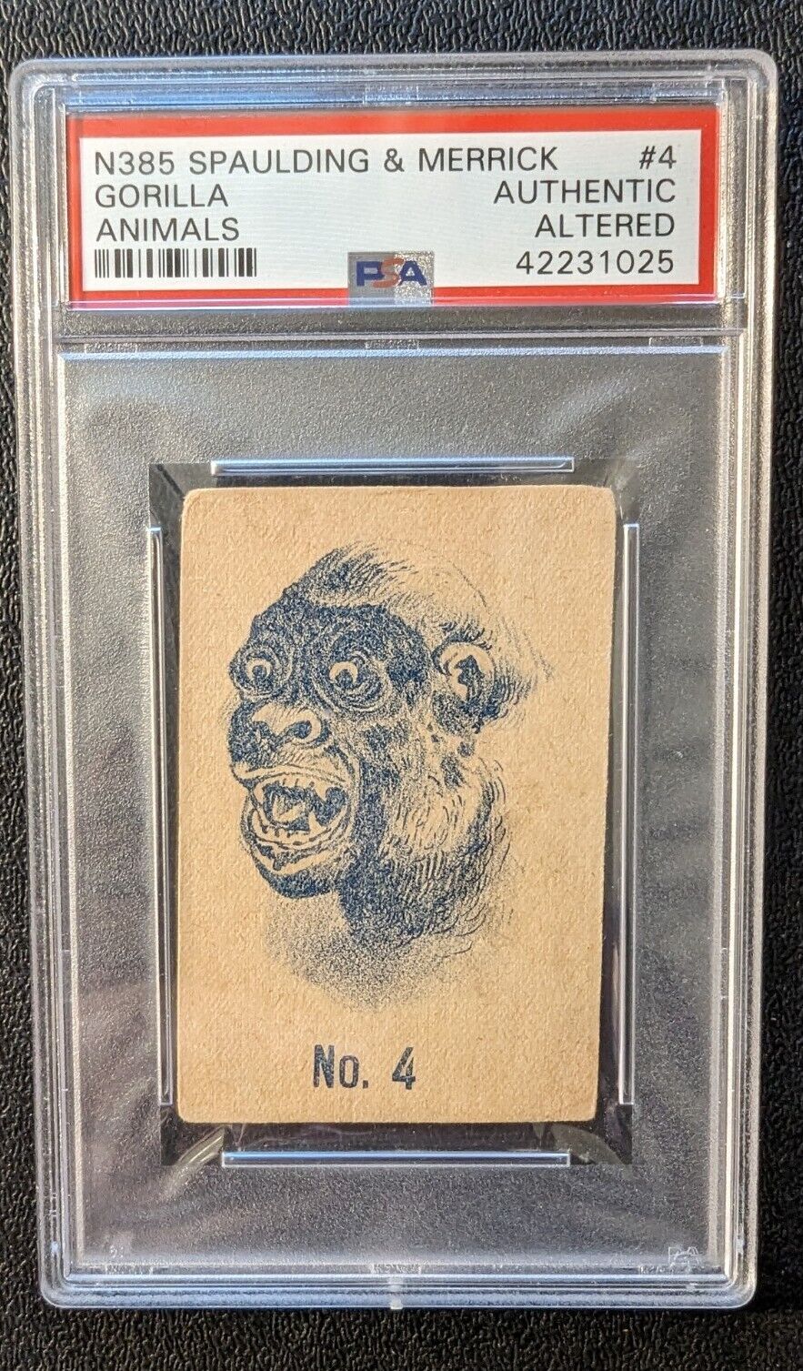 1889 1890 N385 Spaulding & Merrick Animals #4 Gorilla PSA Authentic Only Graded