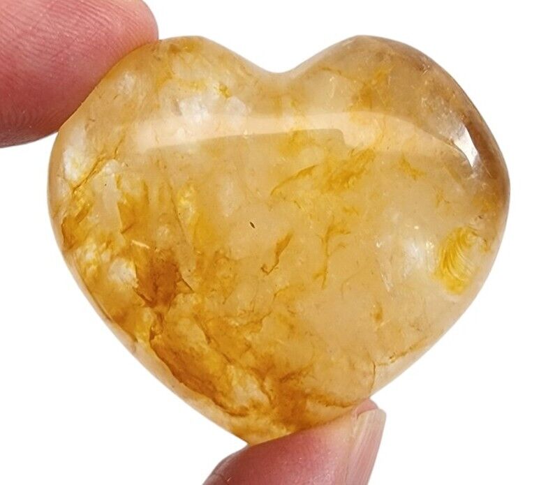 Golden Healer Quartz Polished Puff Heart Brazil 38.6 grams