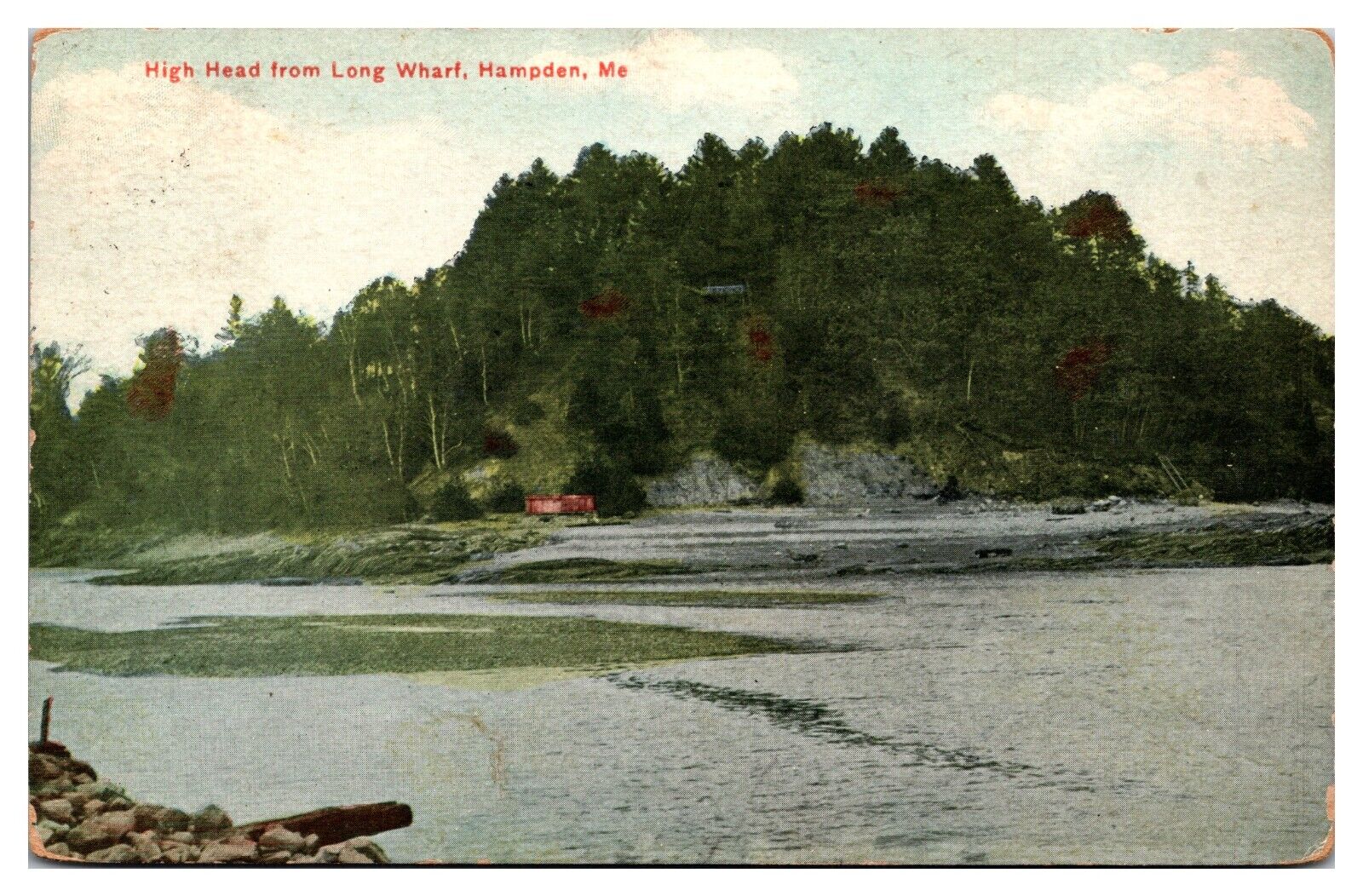 1914 High Head from Long Wharf, Hampden, ME Postcard