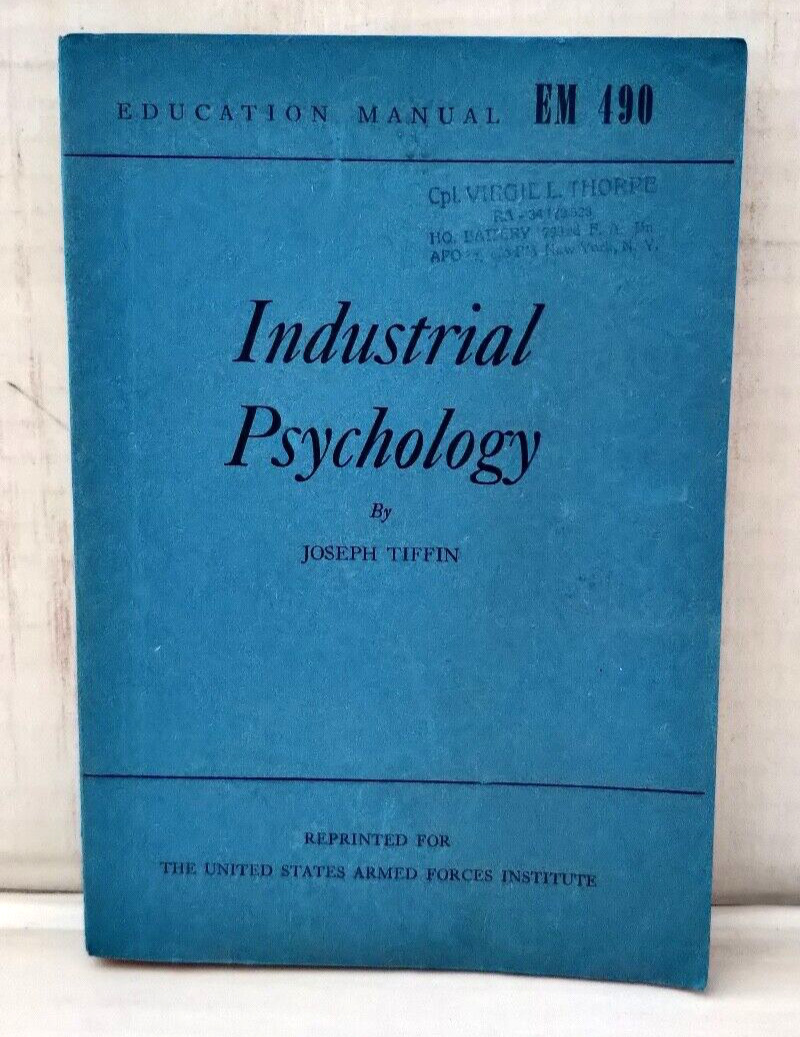 Industrial Psychology - RARE Armed Forces Manual - EM 490 - 1947