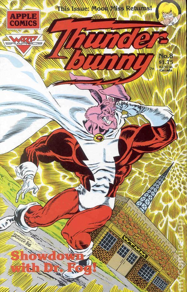 Thunder Bunny Comic #8 VG 1986 Stock Image Low Grade