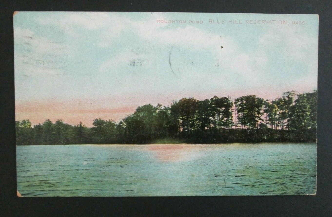 Houghton Pond Blue Hill Reservation MA Posted DB Postcard 
