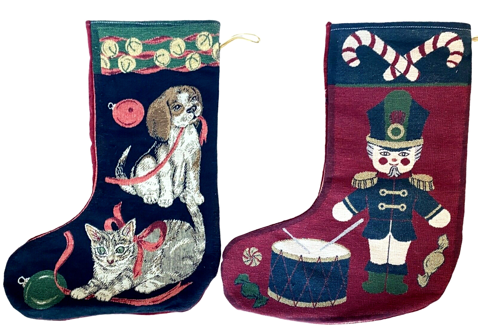 Vintage 2 Tapestry Christmas Holiday Stocking 15\