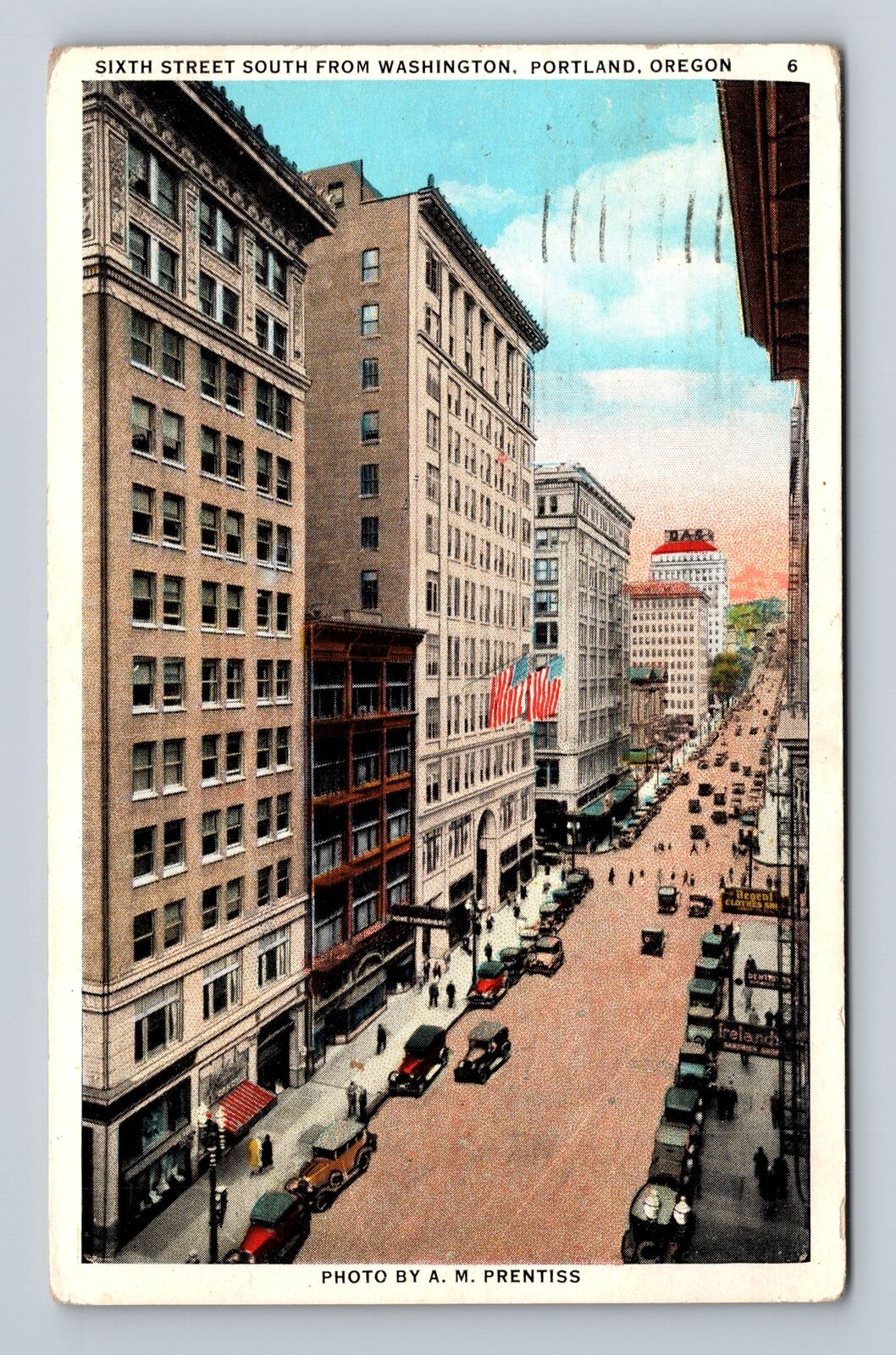 Portland OR-Oregon, Sixth Street South From Washington, Vintage c1937 Postcard