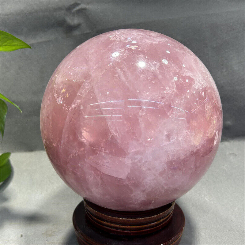 24.2LB Natural Rose Quartz Crystal Sphere Reiki Quartz Reiki Healing Gem 180mm