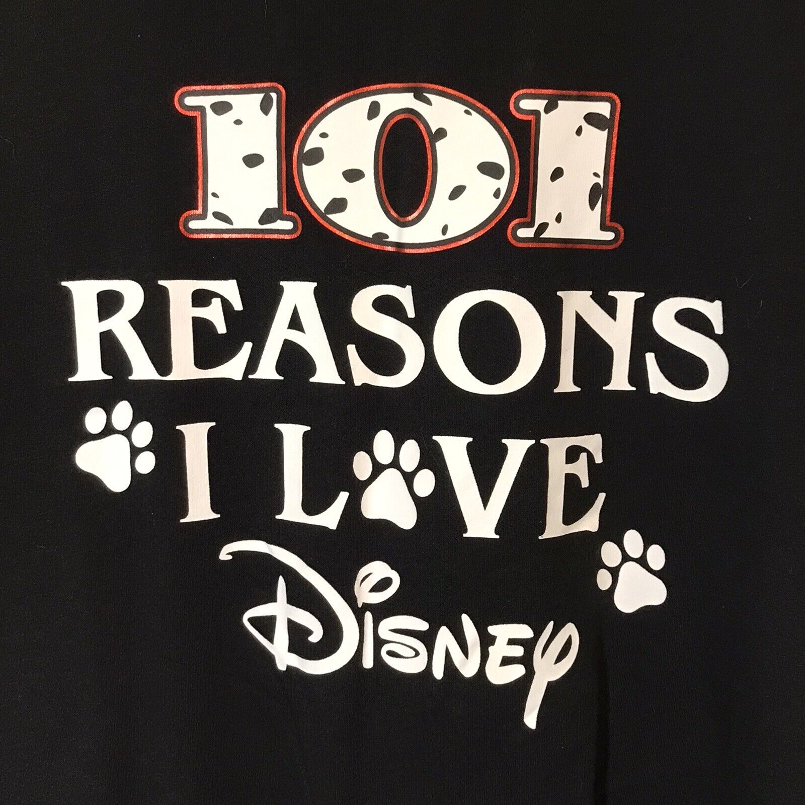 Authentic Disney Parks 101 Dalmatians Black Short Sleeve Women\'s Large T-Shirt