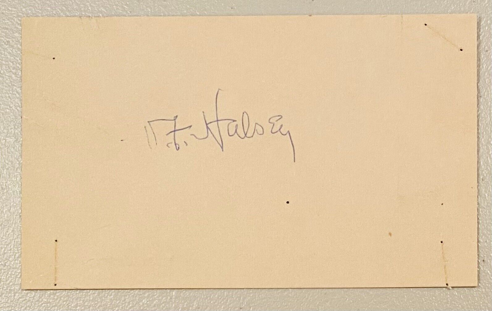 Admiral William Bull Halsey Signed Autographed 3x5 Card JSA LOA WWII Five Star