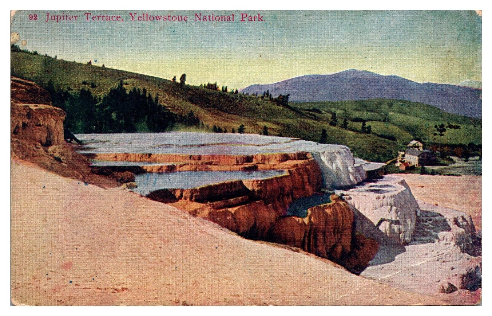 Early 1900\'s Jupiter Terrace, Yellowstone National Park, WY Postcard