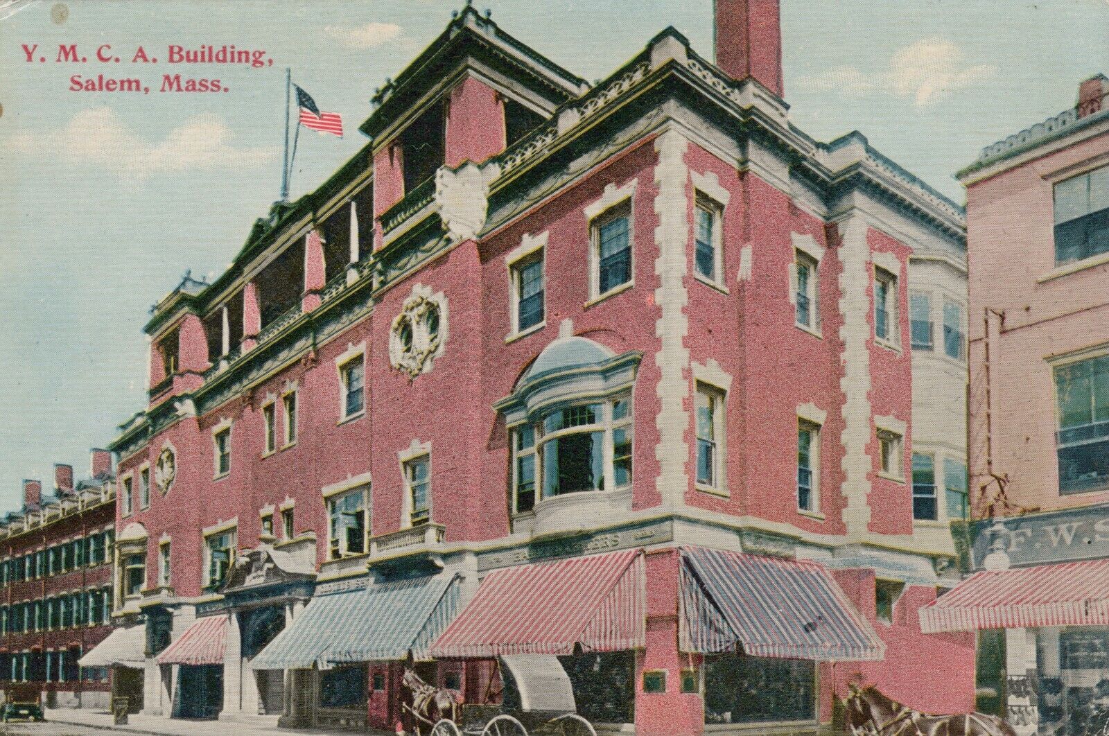 Y.M.C.A. Building Salem Massachusetts Buggy Divided Back Vintage Post Card