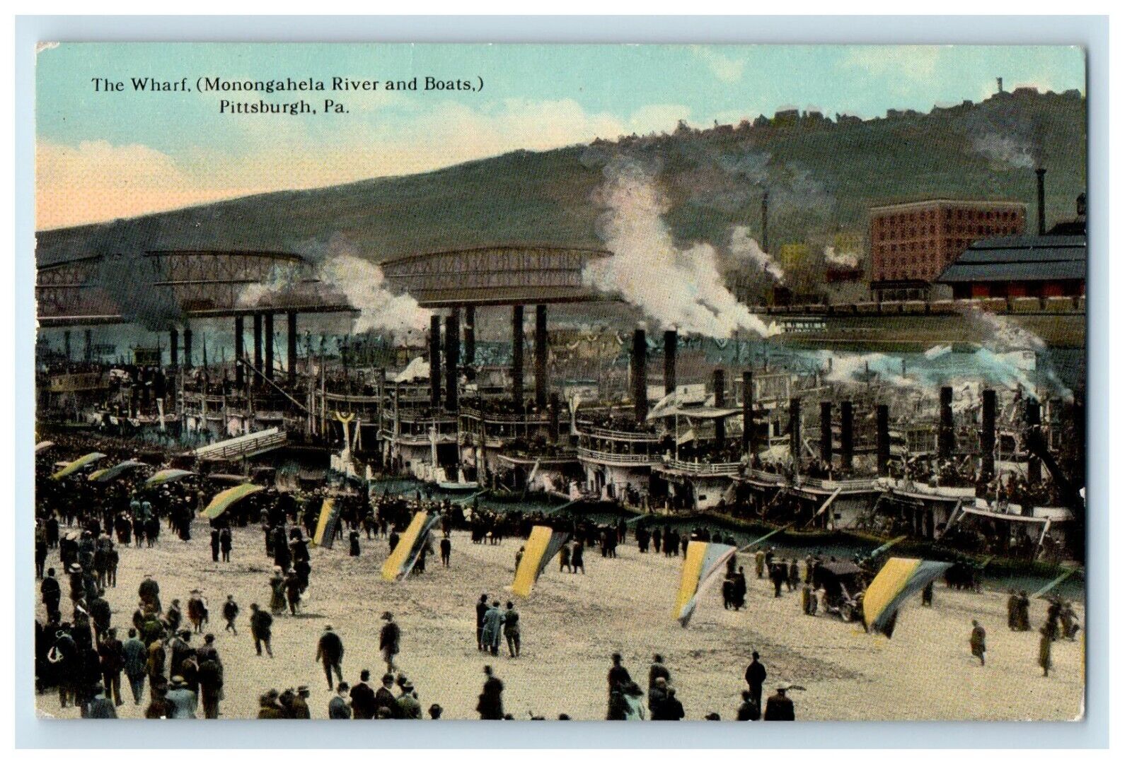 c1910\'s The Warf Monongahela River And Boats Pittsburgh Pennsylvania PA Postcard