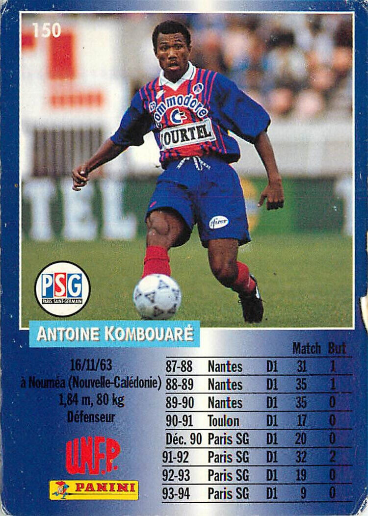 1995 PANINI FOOTBALL ANTOINE KOMBOUARE PSG PARIS ST GERMAIN...