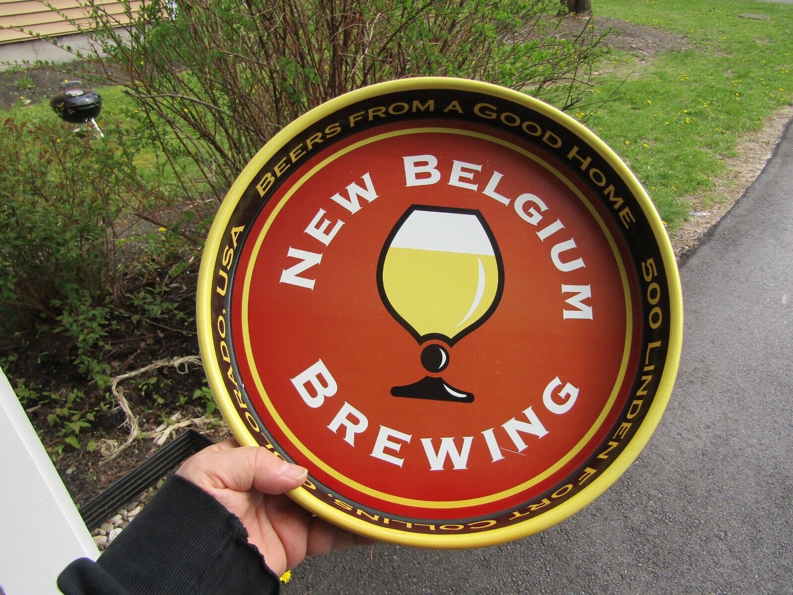Vintage New Belgium  Beer  Metal Serving Tray Colorado