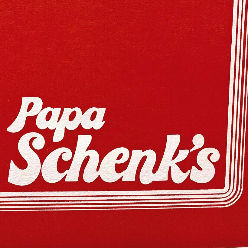 Vintage 1970s Papa Schenk's Golf Road Schaumburg Illinois Restaurant Menu