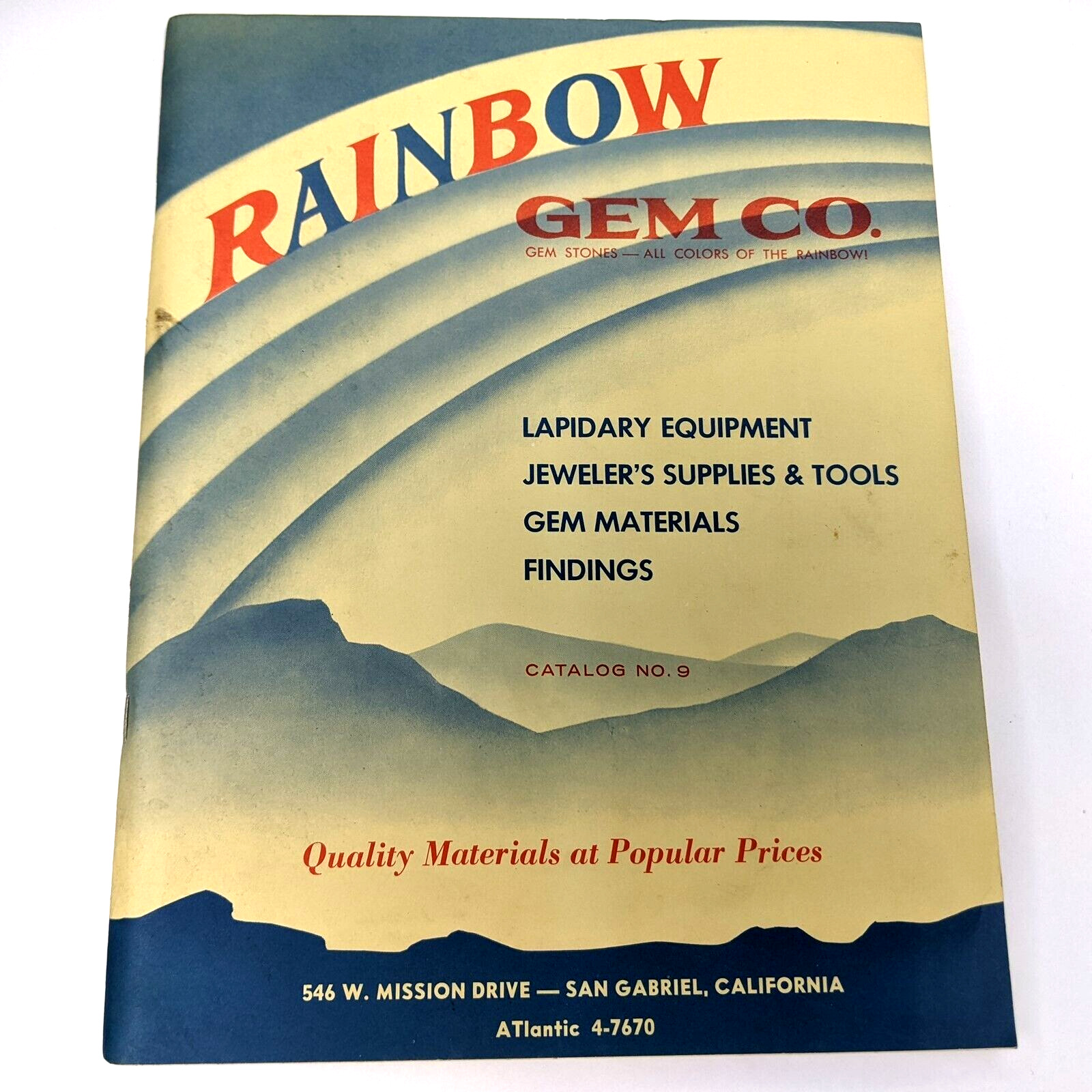 c1950s San Gabriel, CA Rainbow Gem Co Stones Lapidary Catalog Book Jeweler 2L