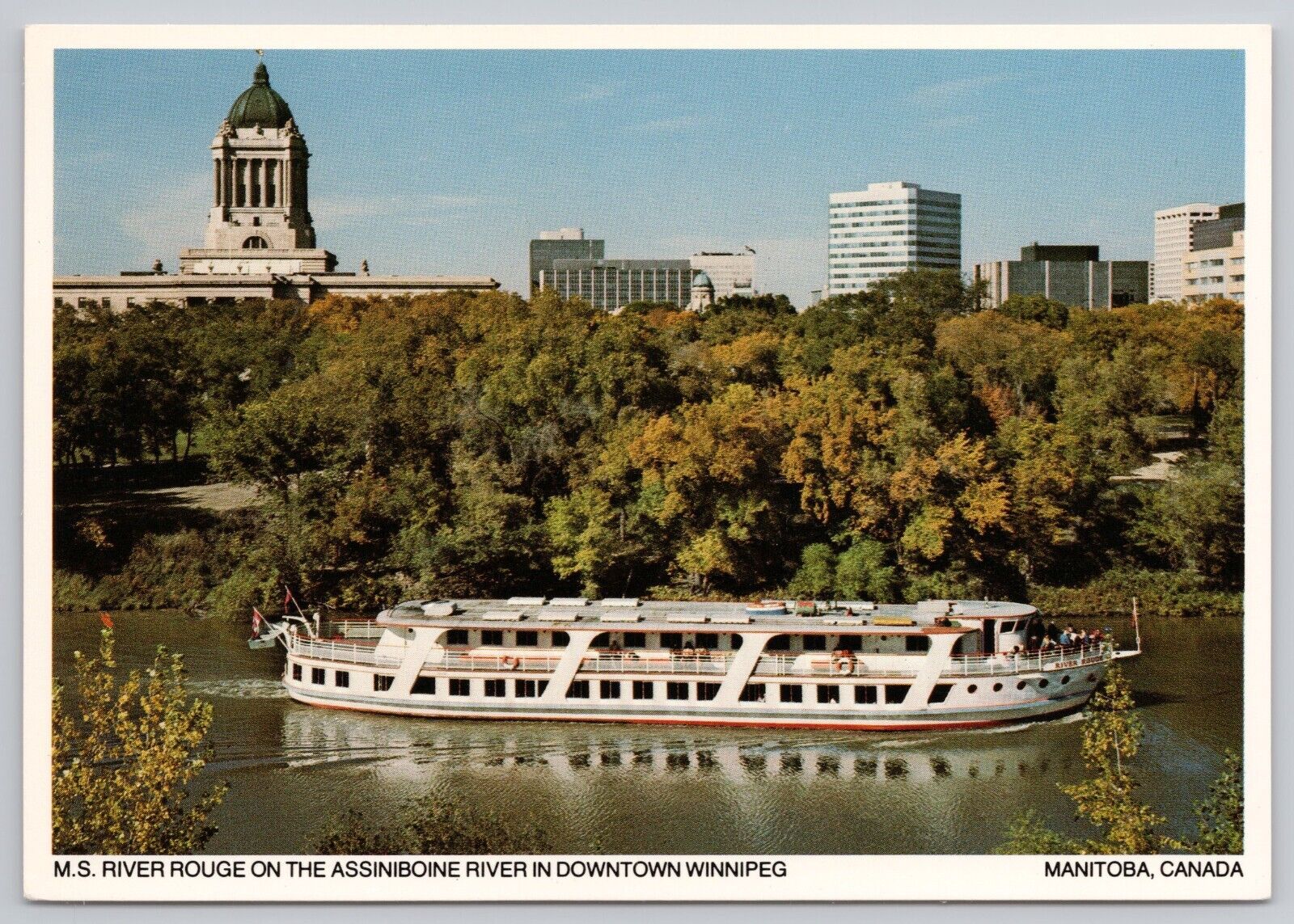 Winnipeg Manitoba Canada, MS River Rouge, Assiniboine River, Vintage Postcard
