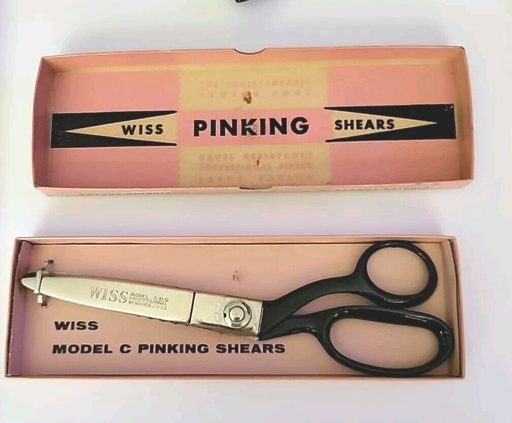 Vintage WISS CB9 Large Teeth Chrome Plated Pinking Shears Scissors Made in USA 