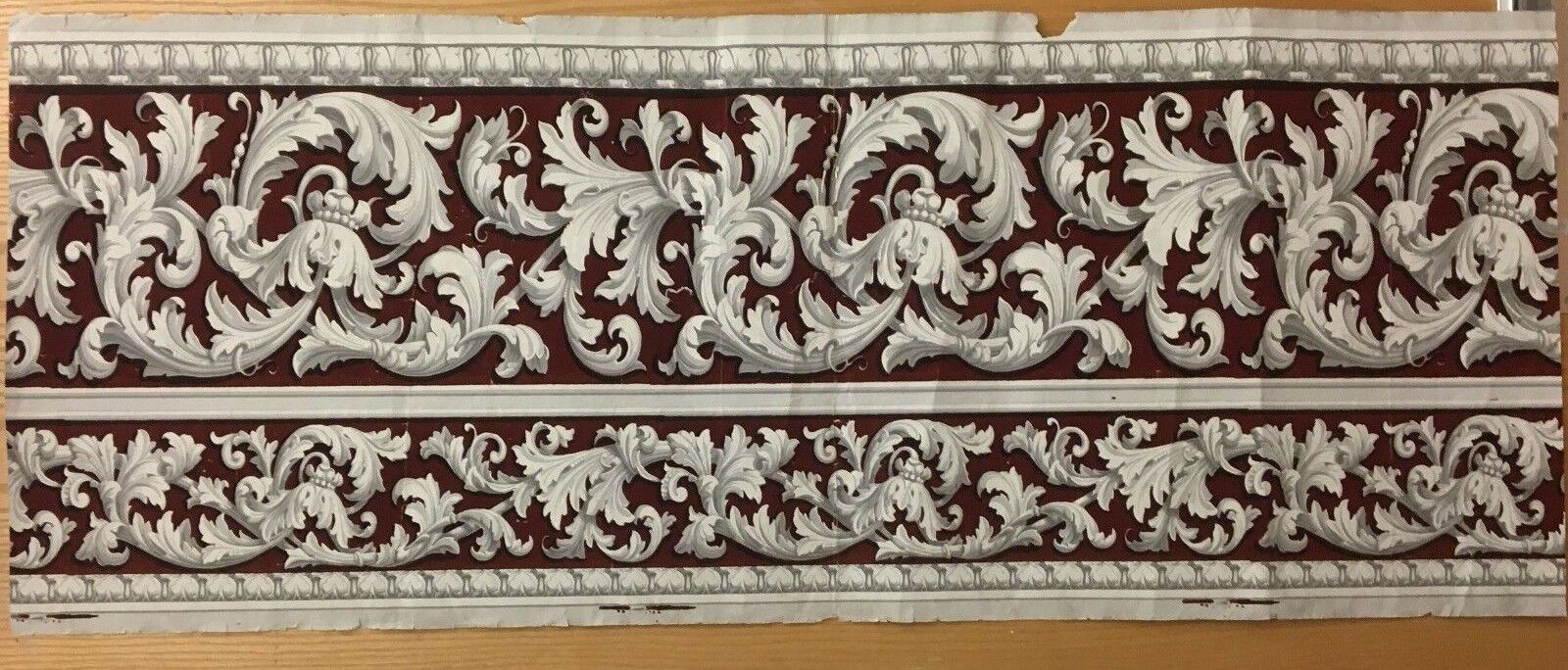 Important early 19th Century French Neoclassic Scroll Wallpaper Border (2130) 