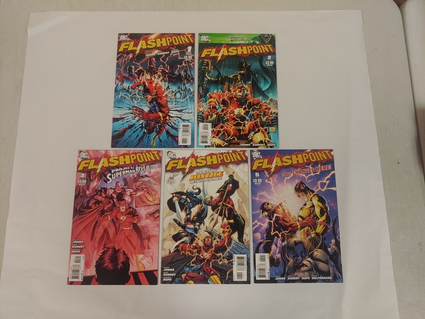 Flashpoint #1-5 (DC 2011) 1st Print Main Cover Set 1st Thomas Wayne Batman NM-
