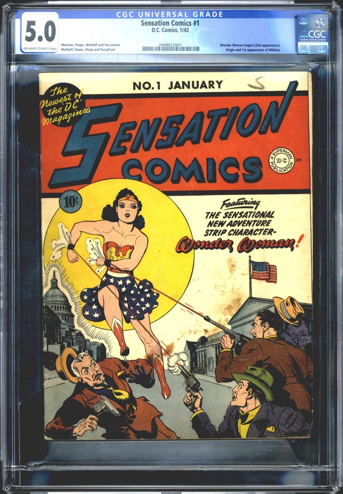 Sensation Comics #1 CGC 5.0 Wonder Woman (First Cover) D.C. Comics 1942