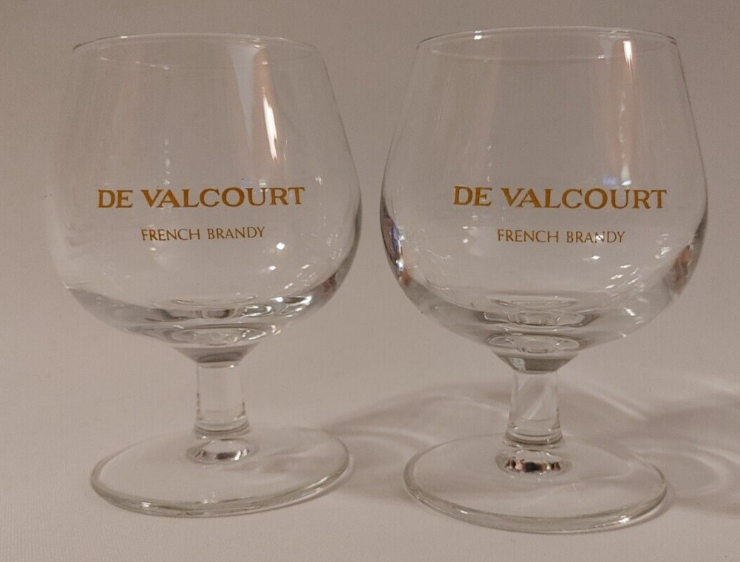 De Valcourt French Brandy Glasses PAIR Snifter Brandy Bowl Cognac Glass