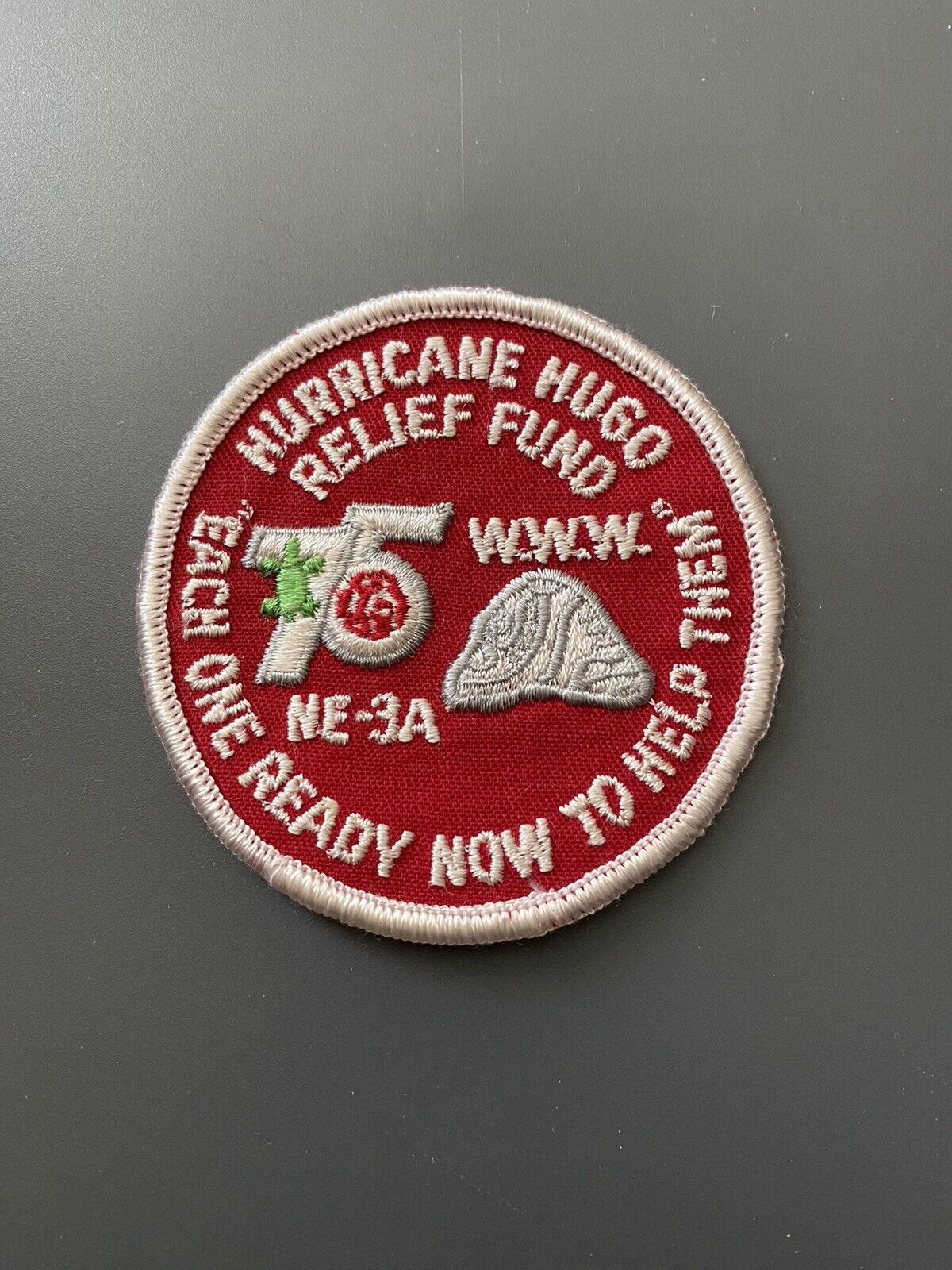1990 Section NE-3A Hurricane Hugo Relief Fund Pocket Patch