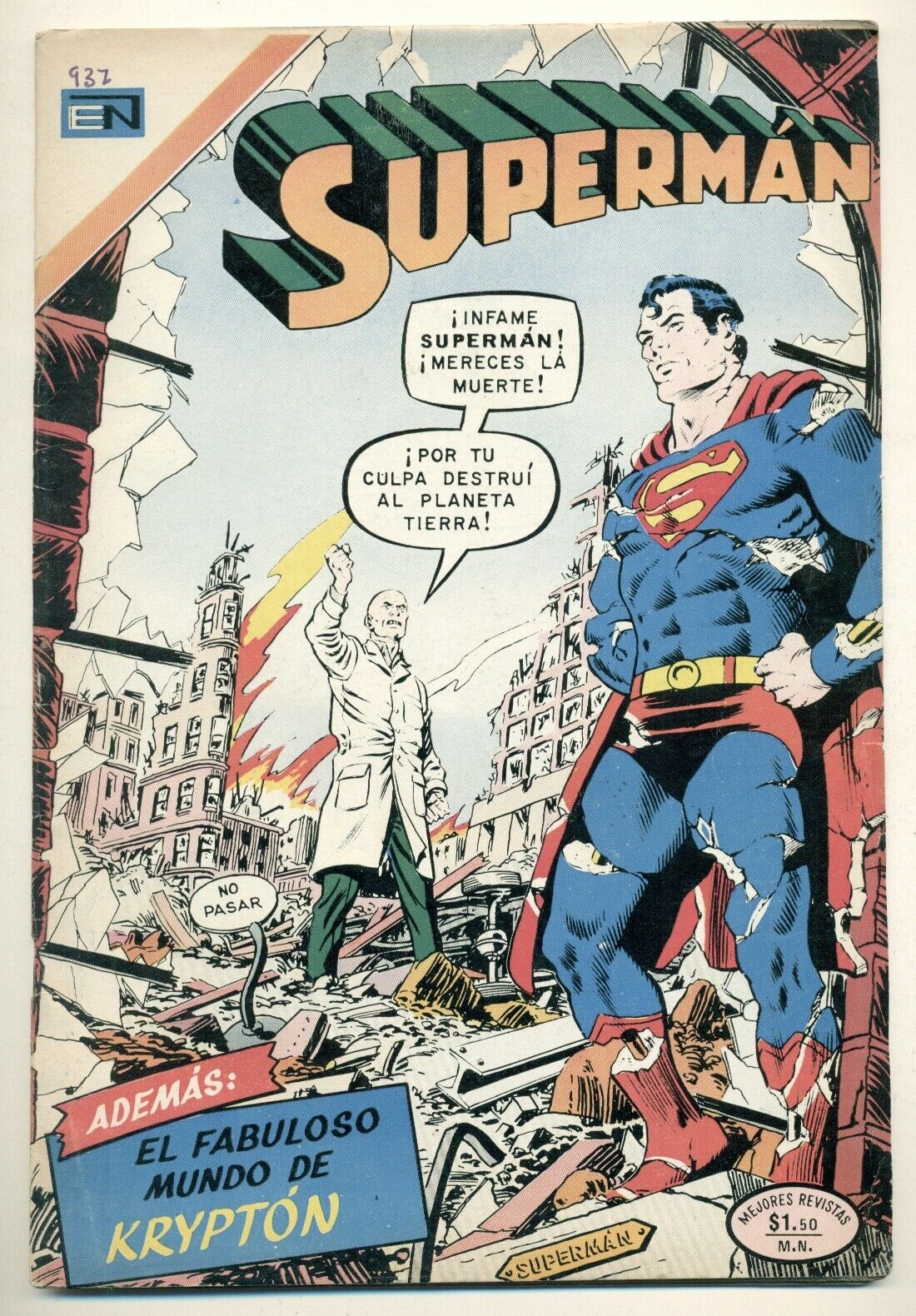 SUPERMAN #937 El Hombre que Destruyó la Tierra, Novaro Comic 1973