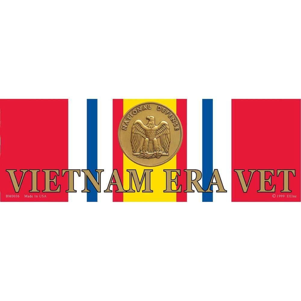 Vietnam Era Vet National Defense Ribbon Bumper Sticker 3-1/4\