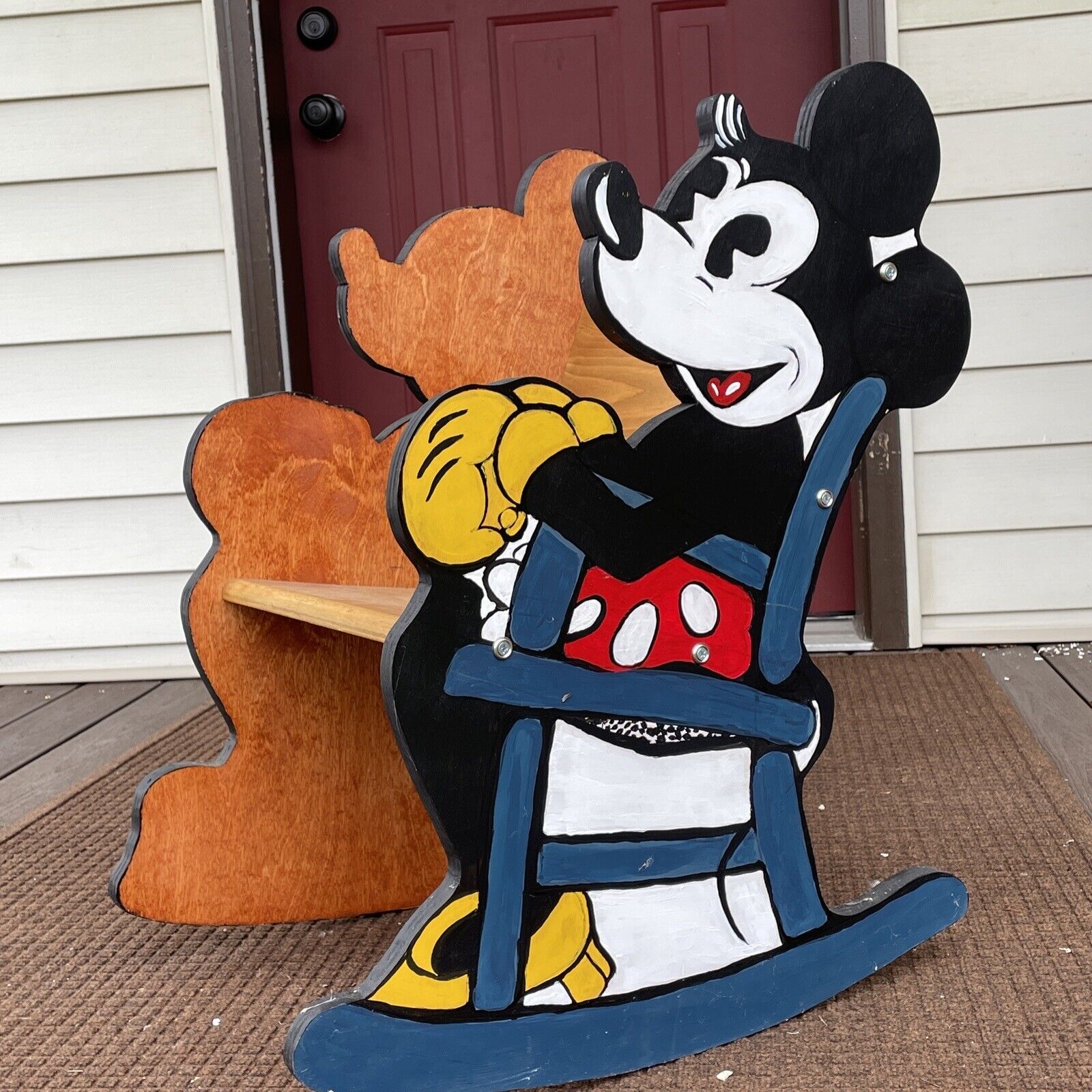 RARE Wood  MICKEY MOUSE Child 'Rocking Horse' Chair Reproduction