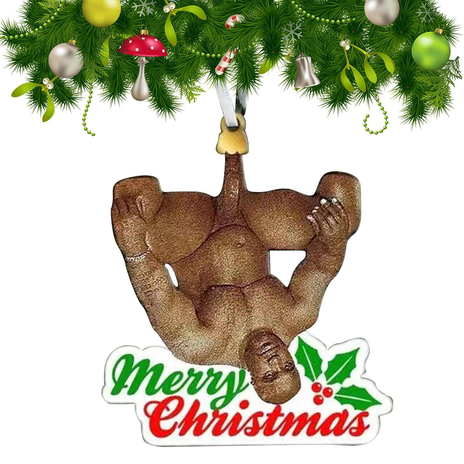 Barry Santa Gift Wood Meme A festive Mr. Wood Meme Funny Christmas Ornaments
