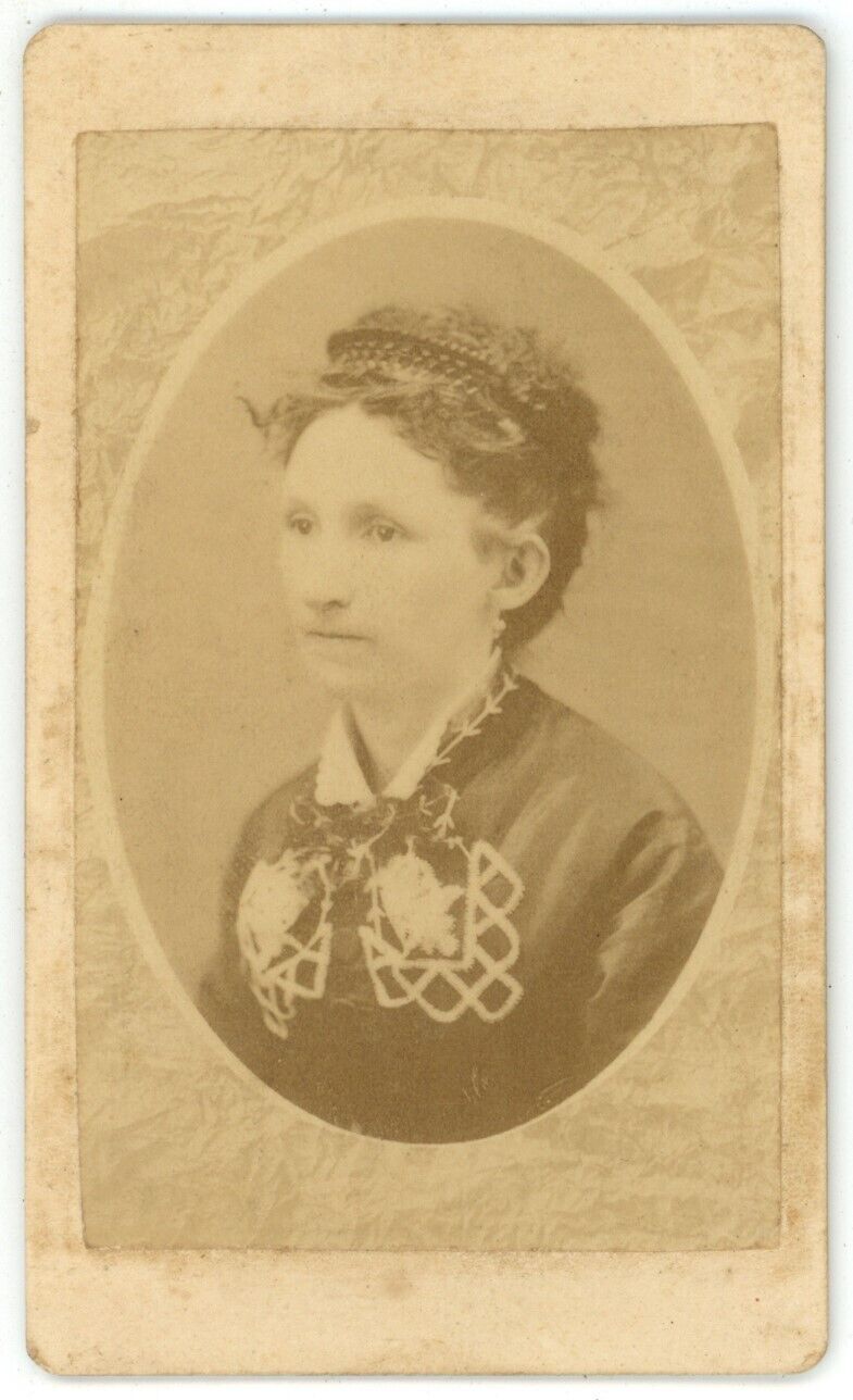 Antique CDV Circa 1870s S.C. Mouzon Beautiful Woman In Dress Spartanburg, SC