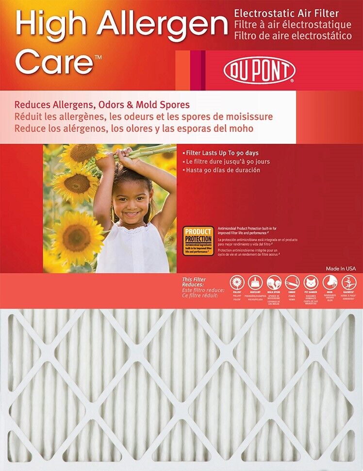 24x30x1 (23.5 x 29.5) DuPont High Allergen Care Electrostatic Air Filter (6