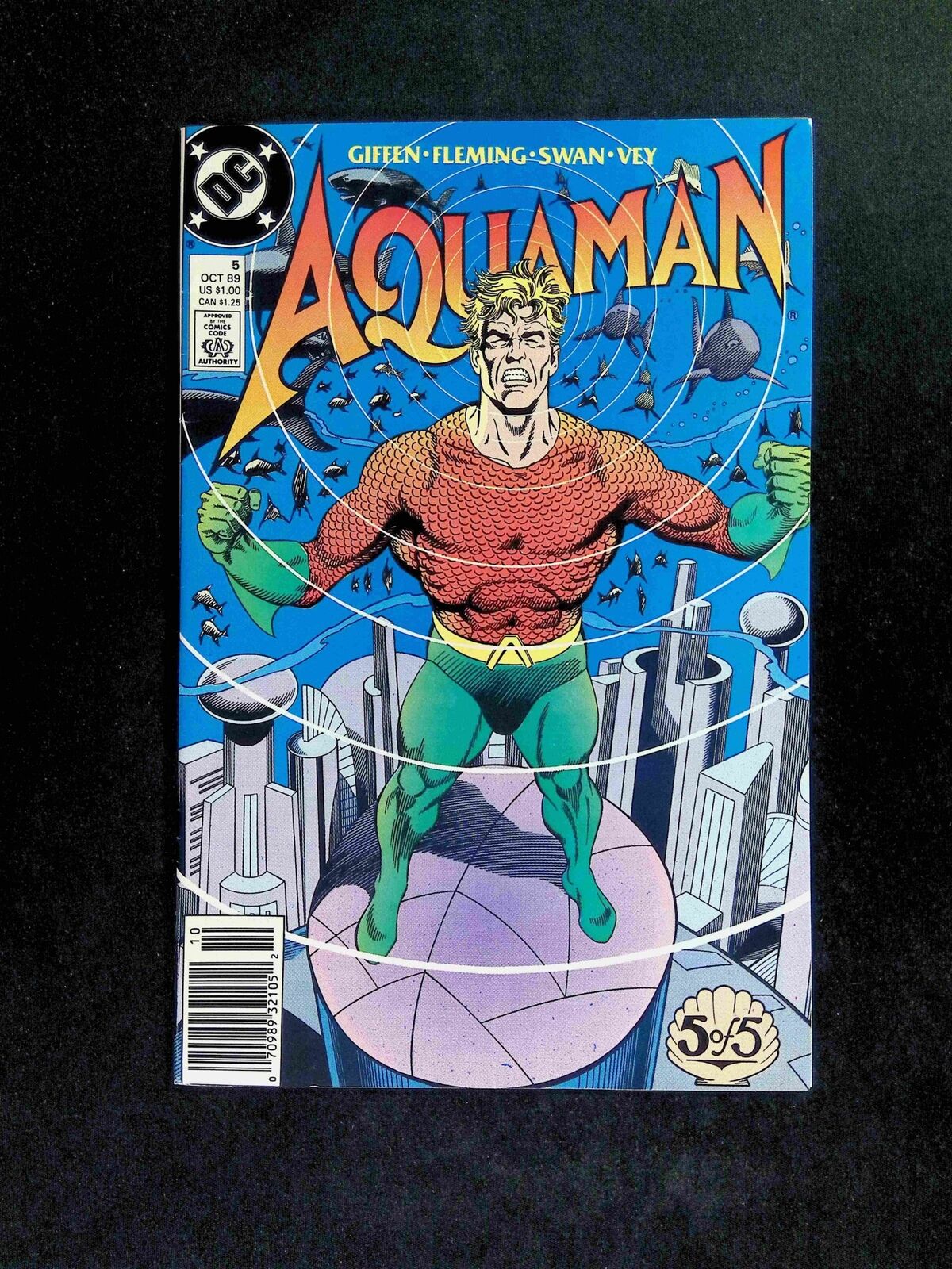 Aquaman #5 (2ND LIMITED SERIES) DC Comics 1989 VF NEWSSTAND