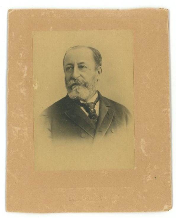 Vintage 4x5 Cabinet Card Camille Saint-Saëns French composer organist conductor