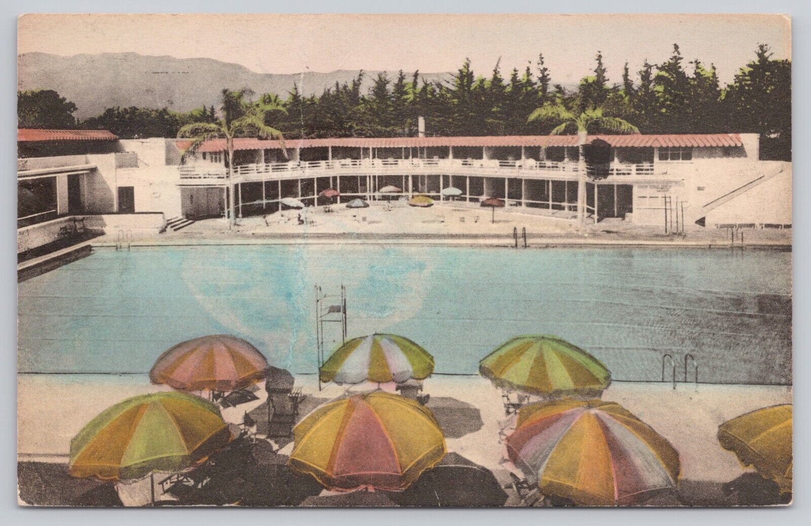 Santa Barbara California, Coral Casino Biltmore Hotel Pool, Vintage Postcard