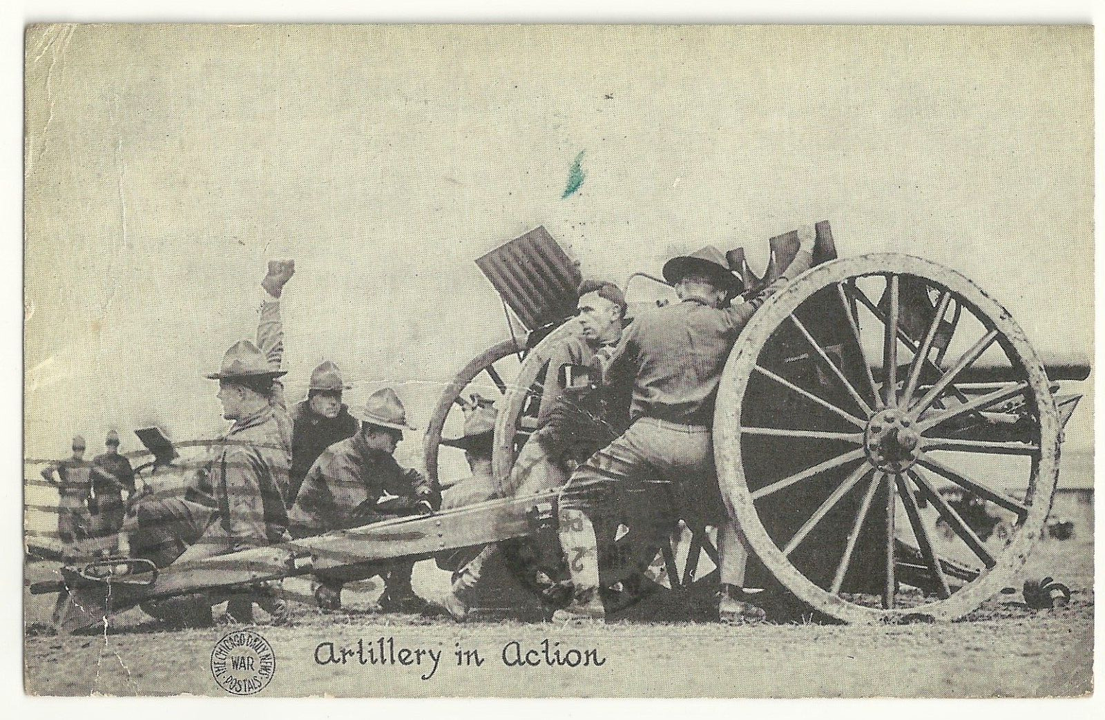 War Postcard G J Kavanaugh 1910s VTG Postcard Department Artillery in Action 