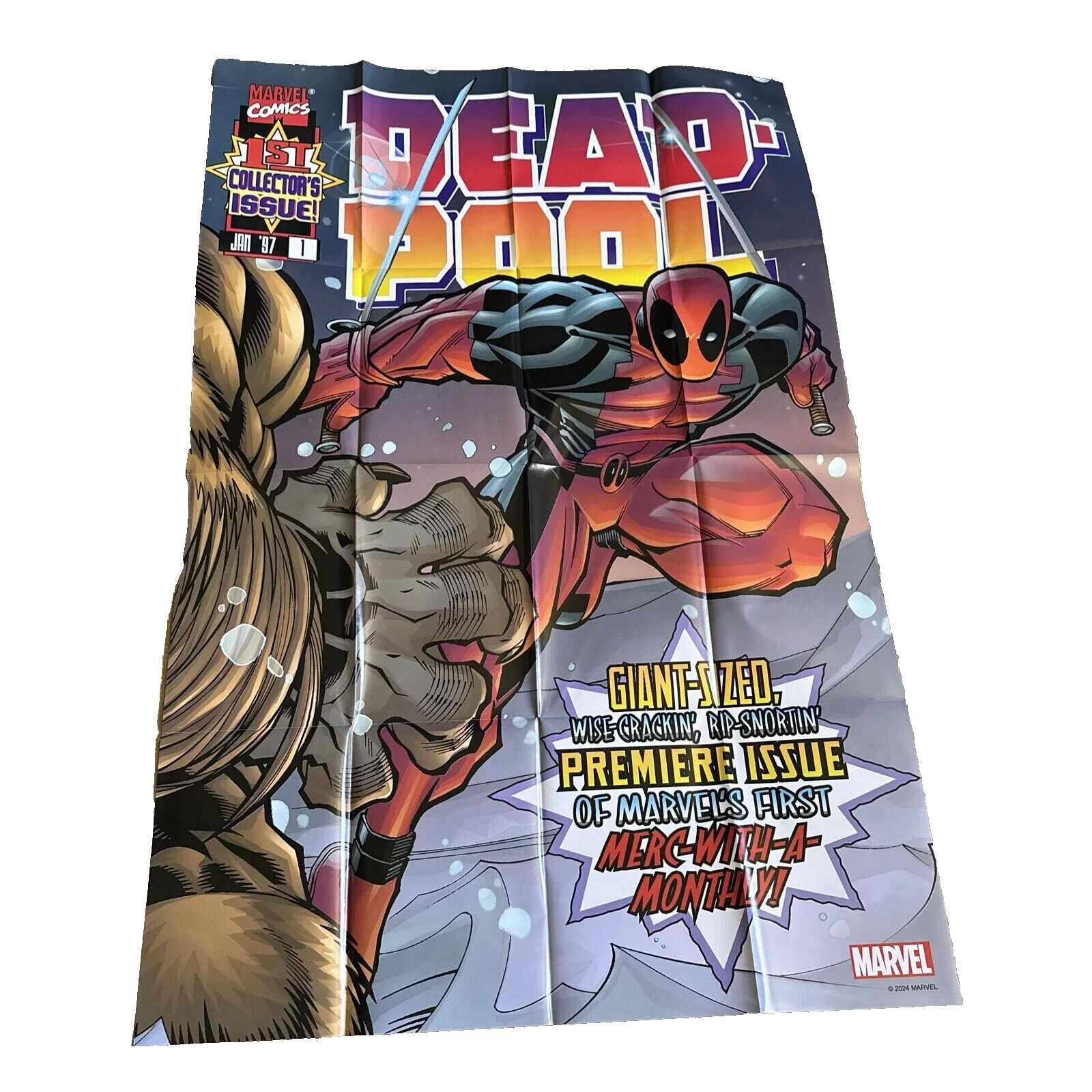Deadpool #1 Facsimile Edition - 24x36 Folded Promo Poster -McGuinness- NM Marvel