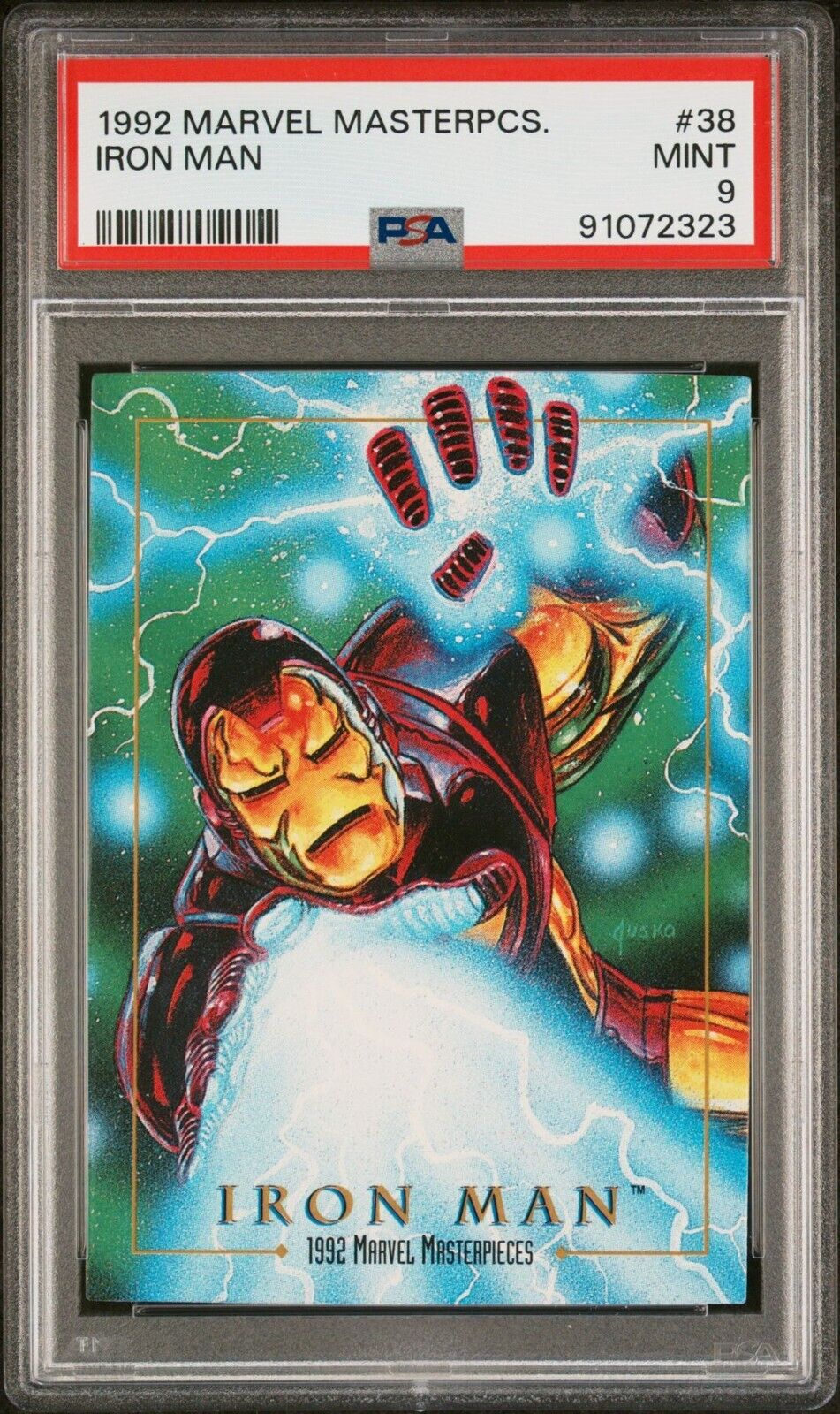 1992 Marvel Masterpieces Iron Man #38 PSA 9 Mint