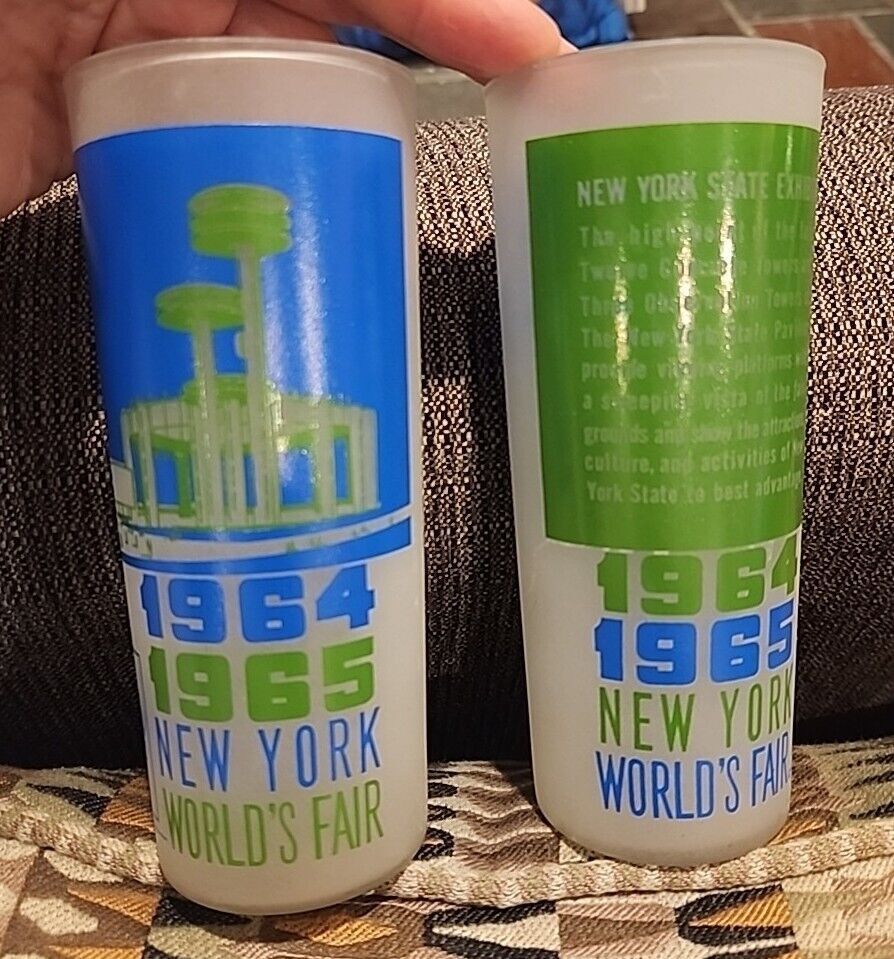 1964-65 New York World\'s Fair Souvenir Glasses New York State Exhibit