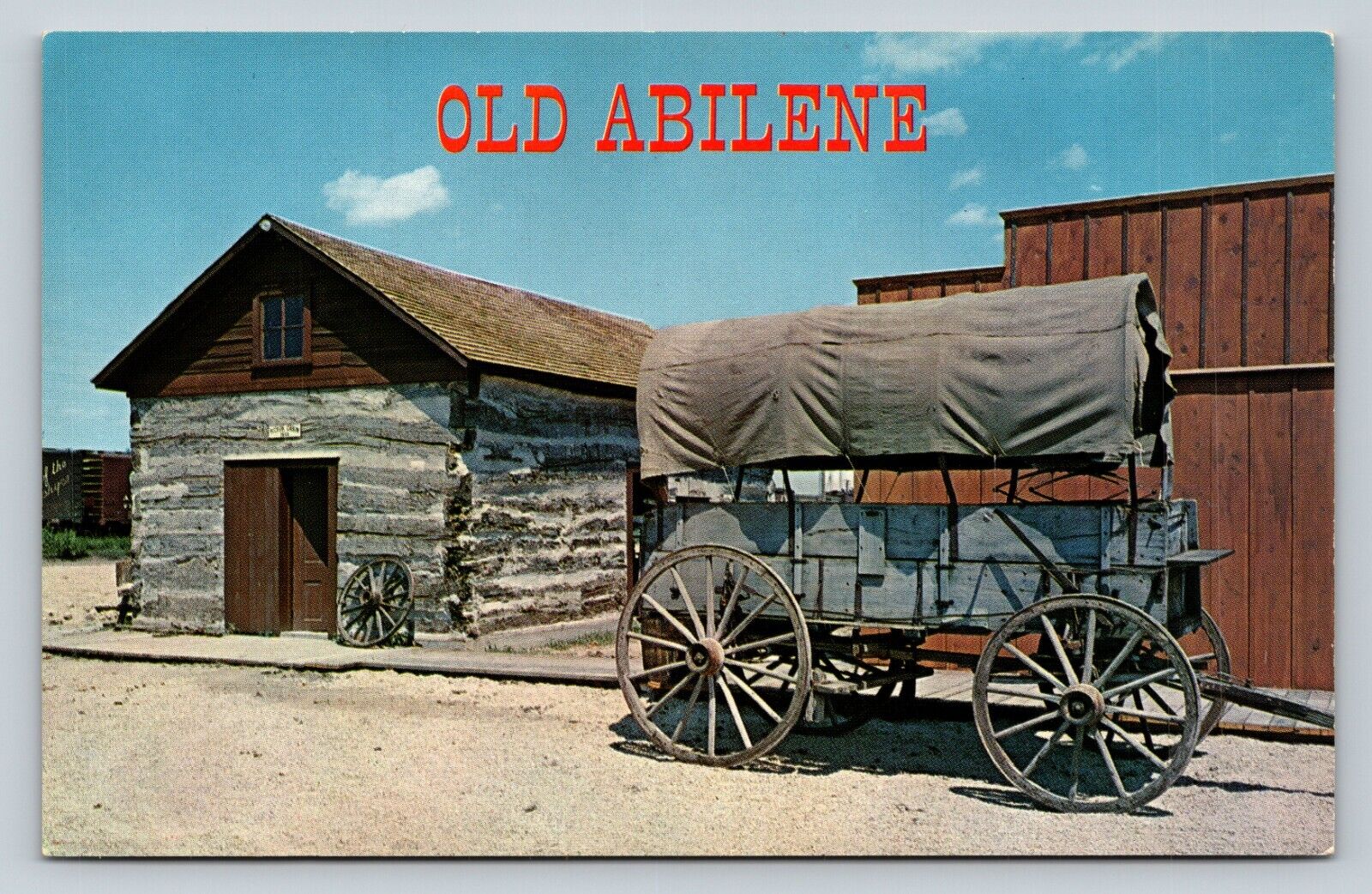 Old Abilene Kansas KS Hickok Log Cabin VINTAGE Postcard
