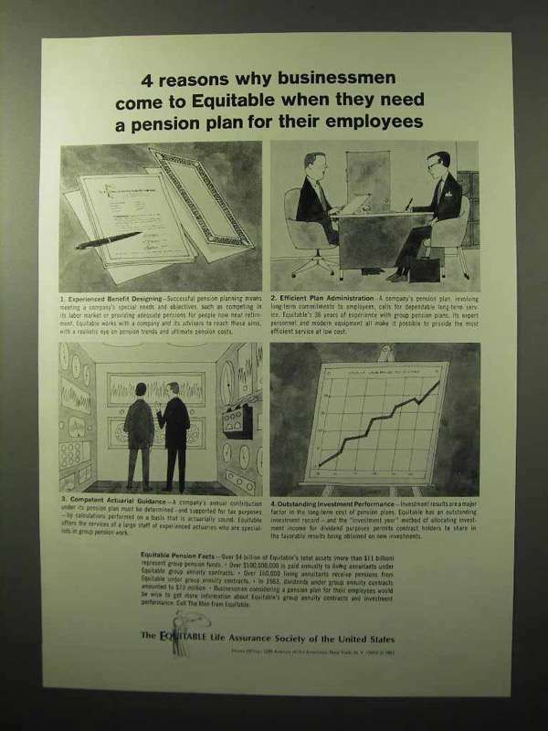 1964 The Equitable Life Assurance Ad - Pension Plan