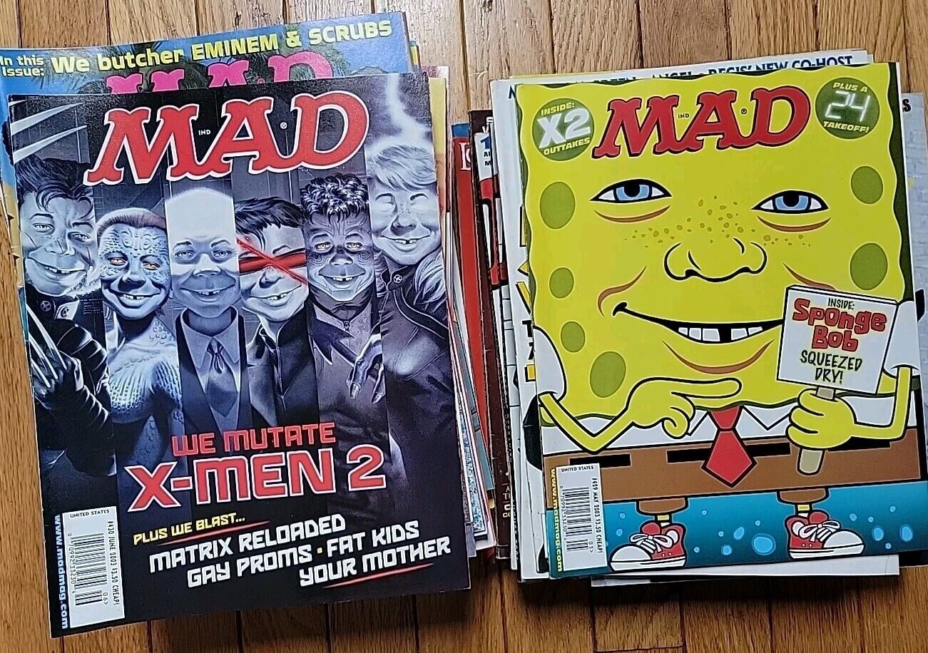 67 1990s-2000s MAD Magazine Lot Issues Vintage Comic Humor Sponge Bob LOTR