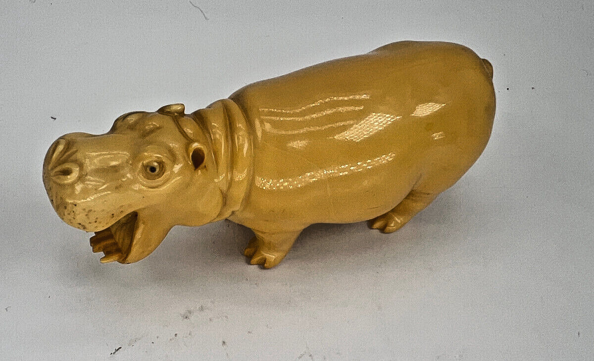Resin House Hippo Figurine Hard Textured  Hippopotamus 4 X 2\