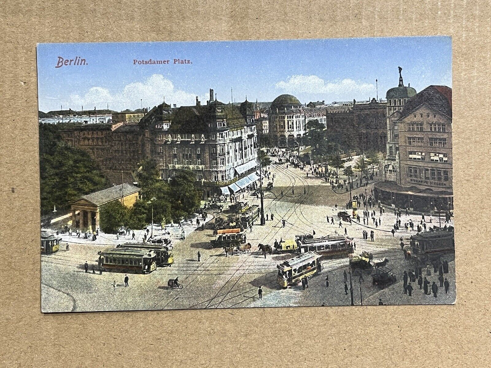 Postcard Berlin Potsdamer Platz Aerial View Street Cars Vintage PC