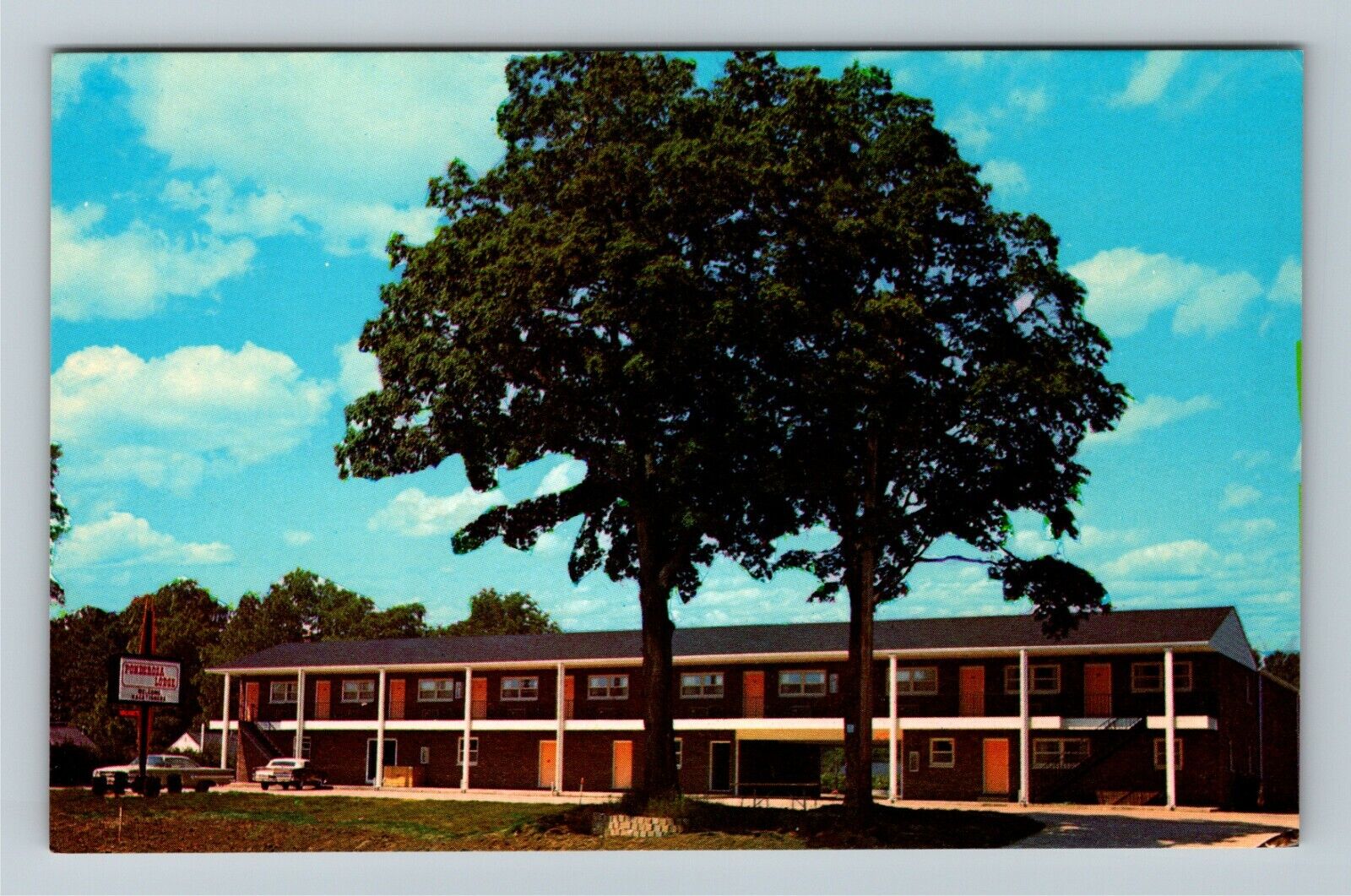Zion IL-Illinois American Inn Motel, Ponderosa Lodge Antique Vintage Postcard