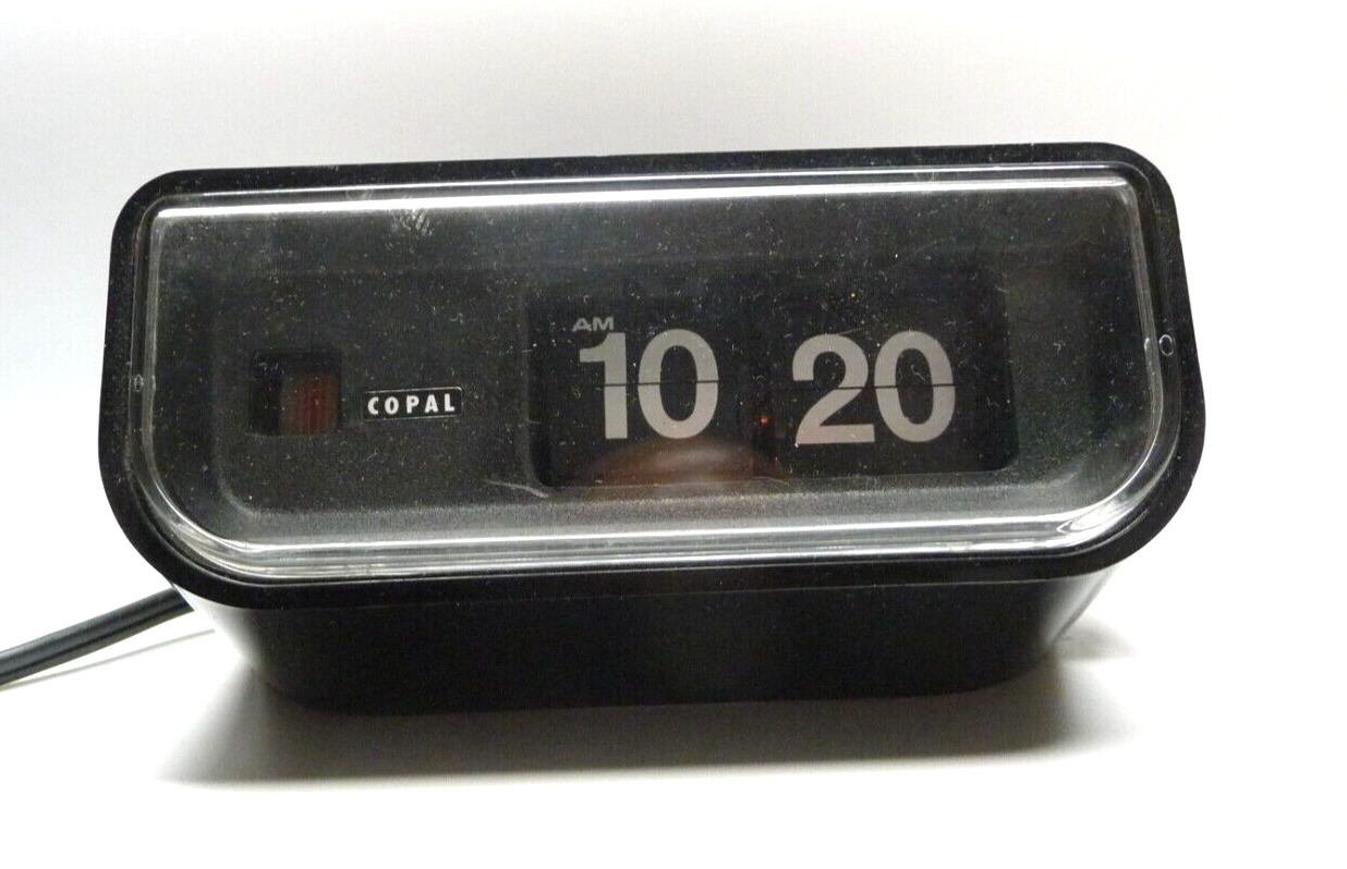 Vintage Copal Flip Clock Model 225 Black Working Excellent condition