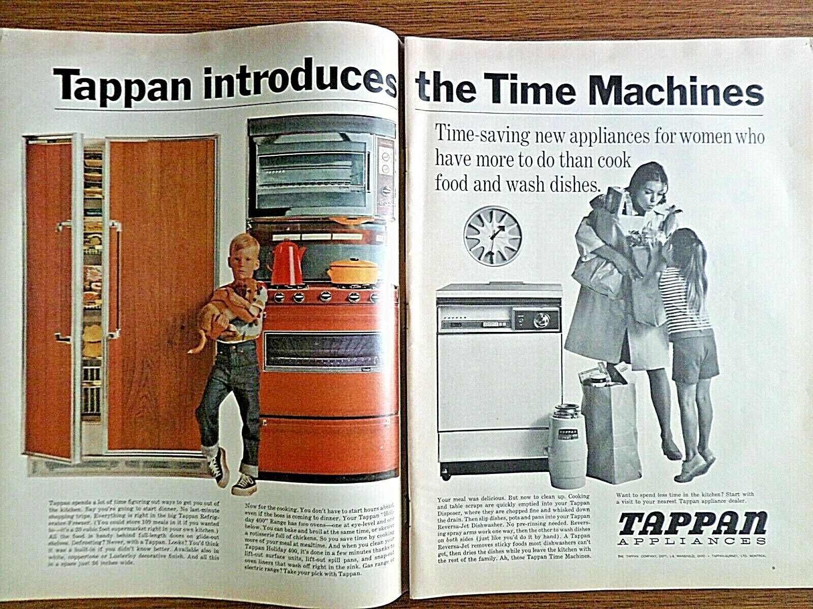 1965 Tappan Appliances Kitchen Ad Refrigerator Range Dishwasher 