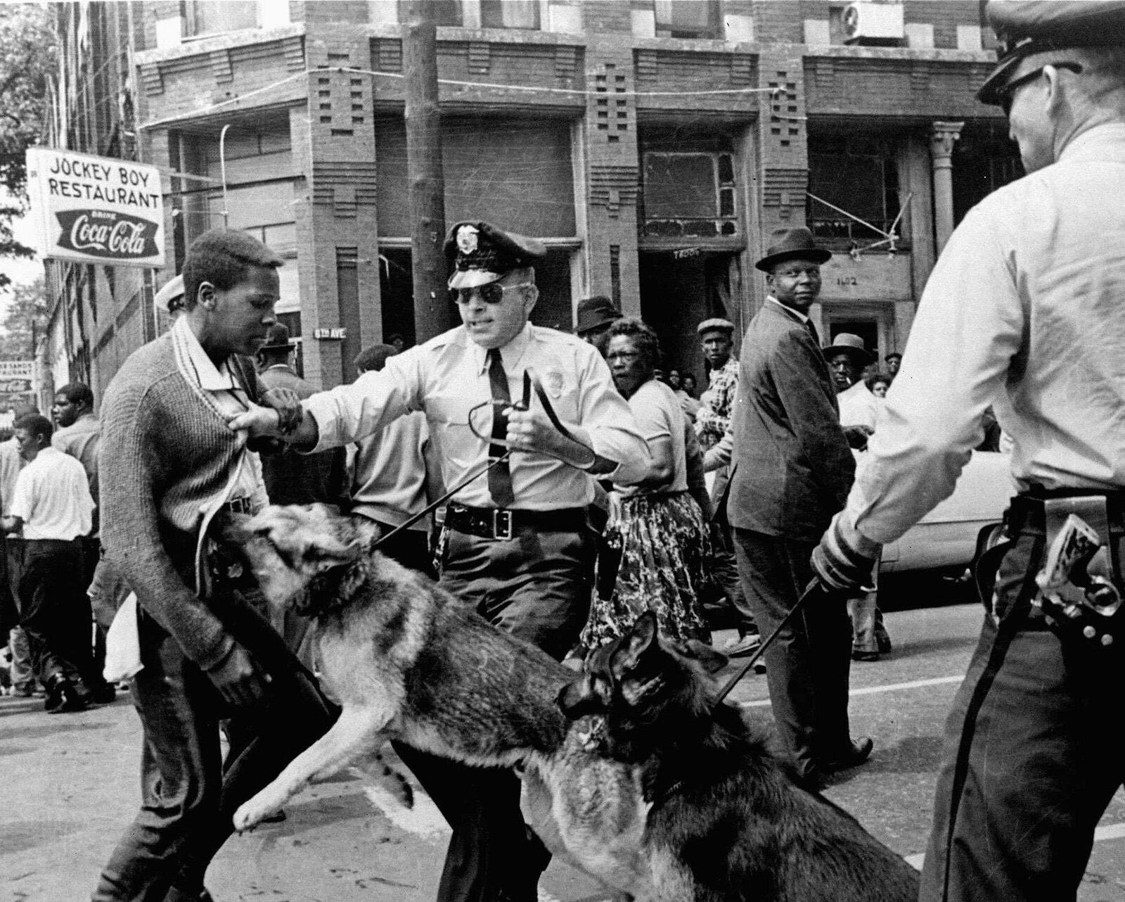 1963 BIRMINGHAM POLICE ATTACK DOGS UNLEASHED ON AFRICAN AMERICAN  Photo (177-L)