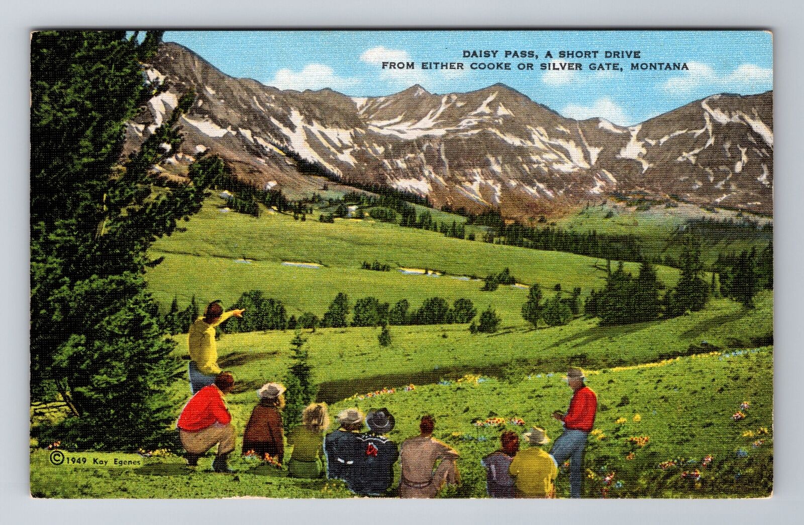 Cooke MT-Montana, Daisy Pass, Scenic Rocky Mountains, Vintage c1968 Postcard