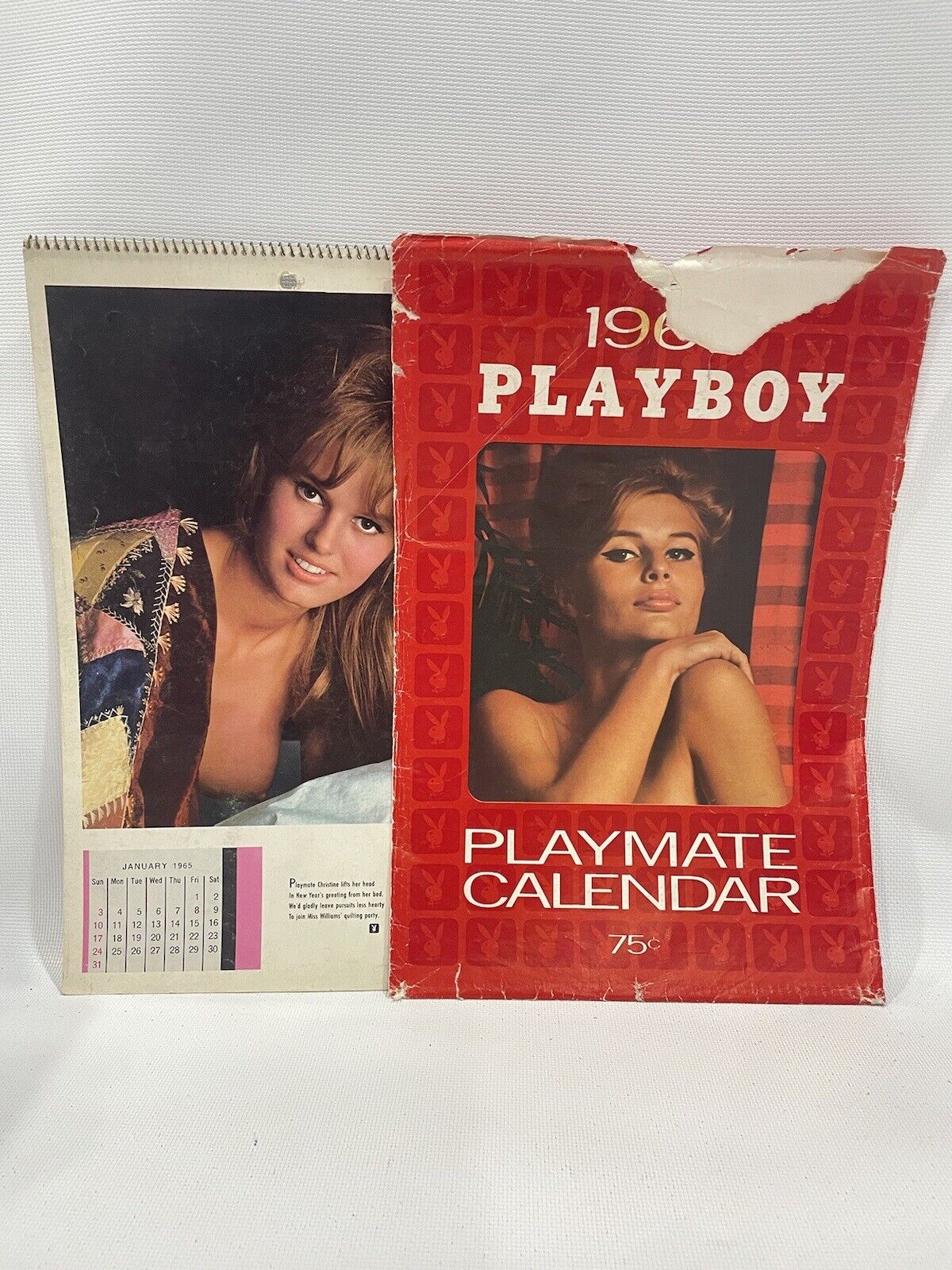 PLAYBOY 1965 Playmate Wall Calendar in Original Envelope Moderate Condition